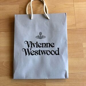 Vivienne Westwood Light Gray Paper Tote with Black Logo